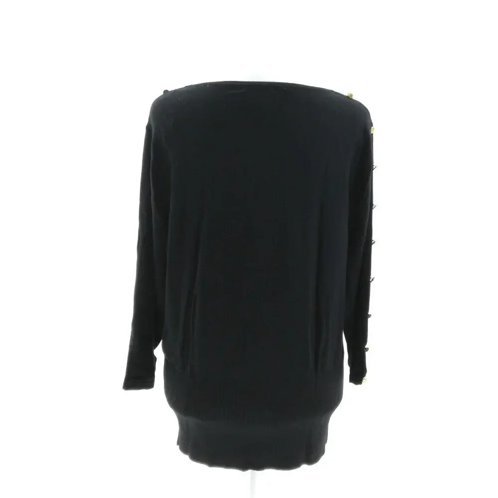 Objects Dart Black Sweater with Button Detailing - Women's Size Small - Chic - Picture 3 of 4